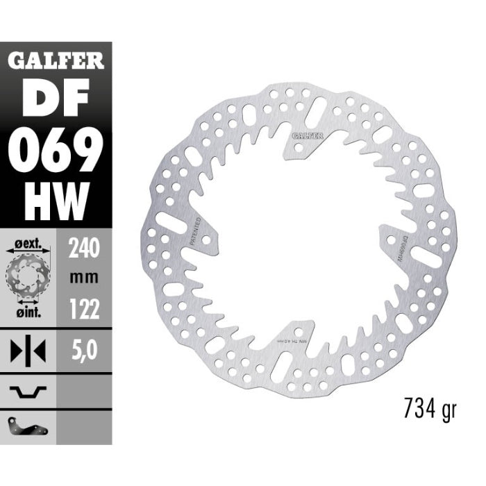 Galfer Dischi freno Shark Honda CR 250 2002-2007 5 mm posteriore