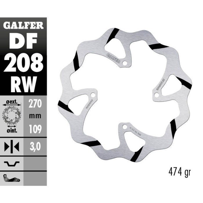 Galfer Dischi freno Race Kawasaki KX 125 2006-2008 anteriore
