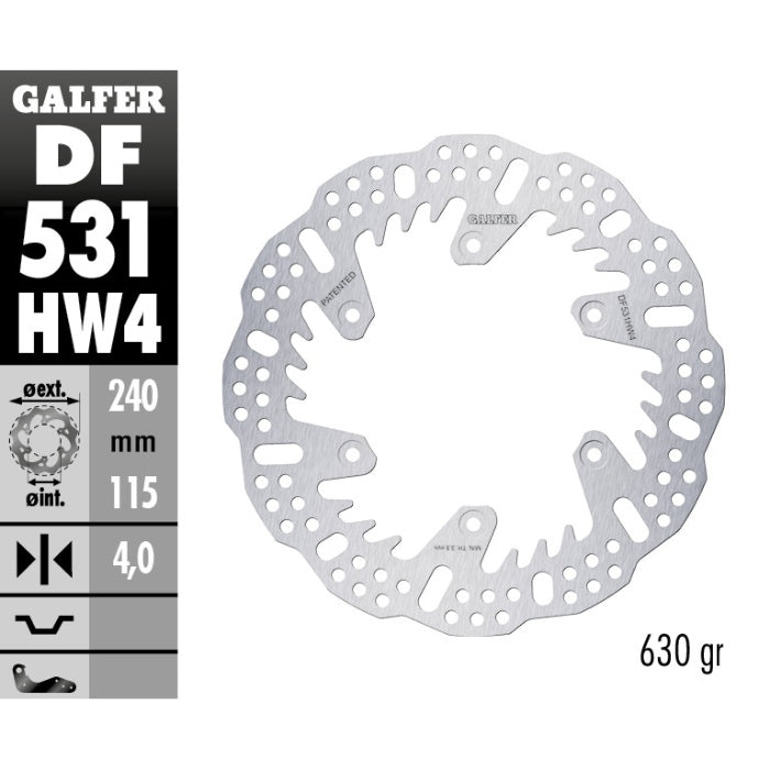 Galfer Dischi freno Shark Fantic 250 XXF 2022-2025 4 mm posteriore