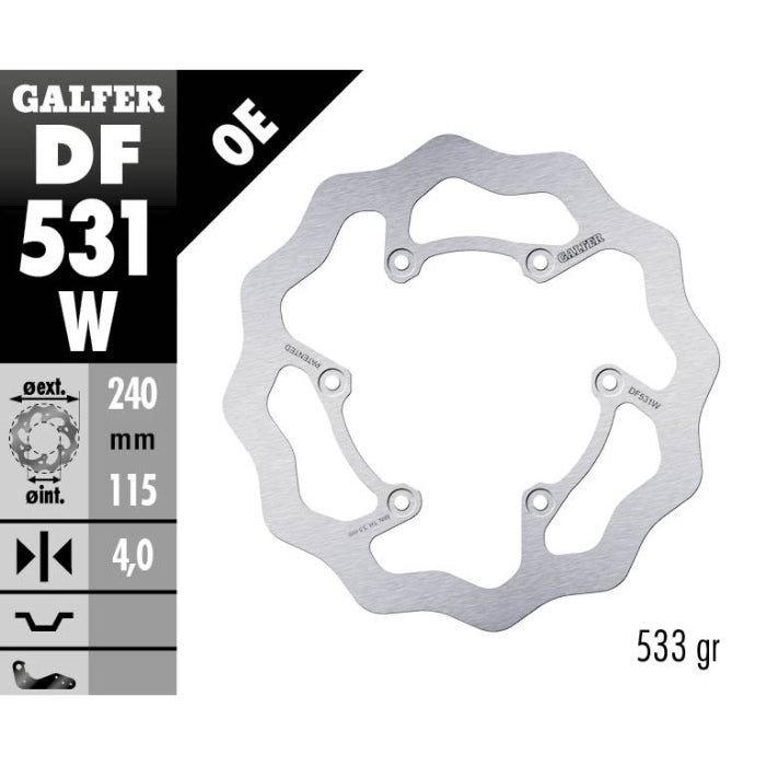Galfer Dischi freno Wave Fantic 125 XX 2022-2025 posteriore