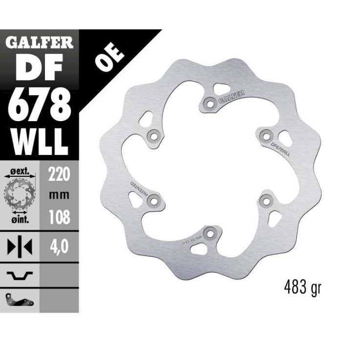 Galfer Dischi freno Wave GasGas 125 EC 1996-2015 posteriore