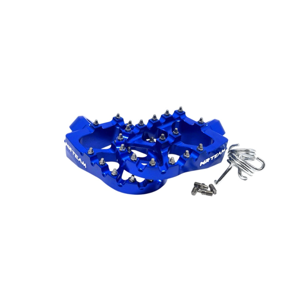 NRTeam Pedane maggiorate in ergal CNC Fantic 125 XE 2021-2025 Blu
