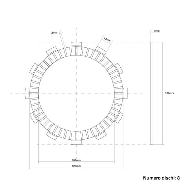FCC Clutch Dischi frizione guarniti FCC GasGas 125 MC 2003-2011