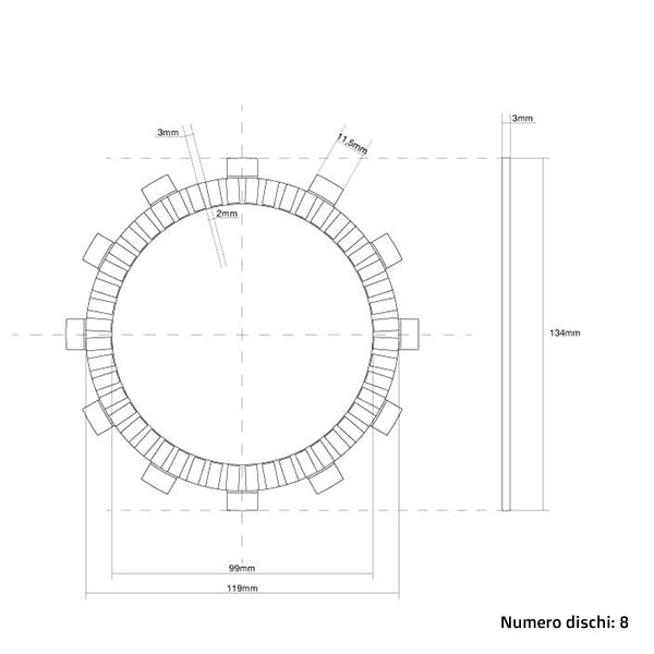 FCC Clutch Dischi frizione guarniti FCC Kawasaki KX 125 1990-1992