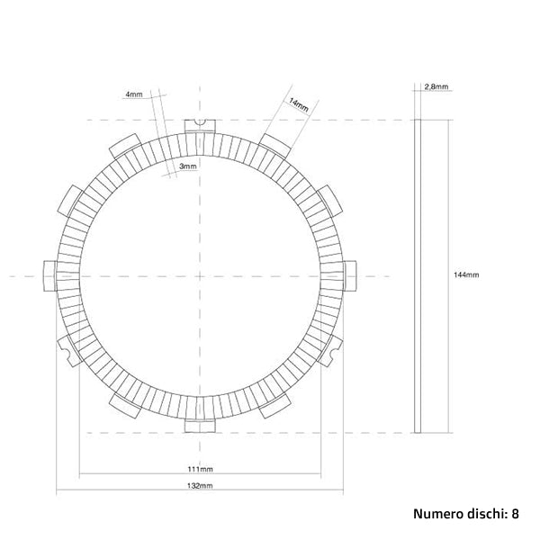 FCC Clutch Dischi frizione guarniti FCC Beta RR 350 2018-2025