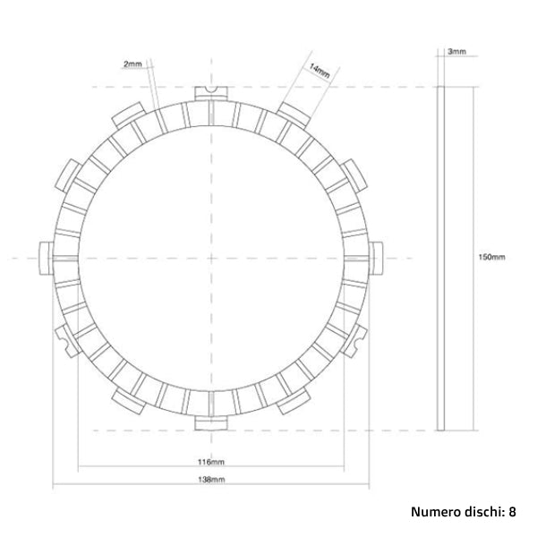 FCC Clutch Dischi frizione guarniti FCC Honda CR 250 1990-2007