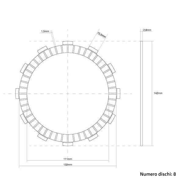 FCC Clutch Dischi frizione guarniti FCC Suzuki RM 125 1992-2002