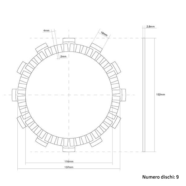 FCC Clutch Dischi frizione guarniti FCC Suzuki RM 250 1992-1993