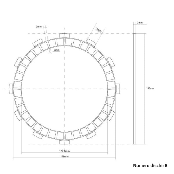 FCC Clutch Dischi frizione guarniti FCC Suzuki RM 250 1996-2002