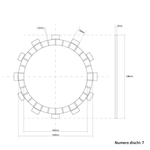 FCC Clutch Dischi frizione guarniti FCC Yamaha YZ 125 1991-1992