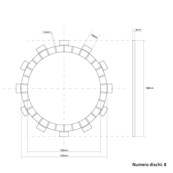 FCC Clutch Dischi frizione guarniti FCC Fantic 125 XE 2021-2025