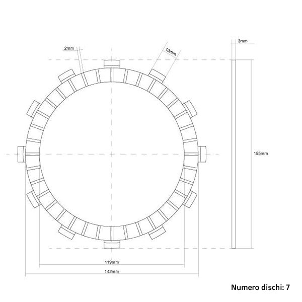 FCC Clutch Dischi frizione guarniti FCC Yamaha YZ 250 1988-1992