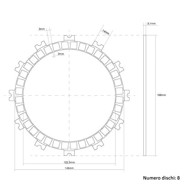 FCC Clutch Dischi frizione guarniti FCC Suzuki RM 250 2006-2008