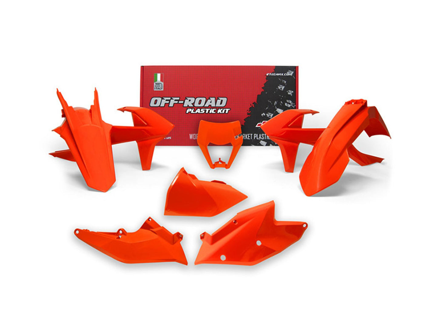 Kit Plastiche Racetech KTM 250/300/350/450/500 SENZA PARASTELI 2017-2019 Kit ARANCIONE NEON