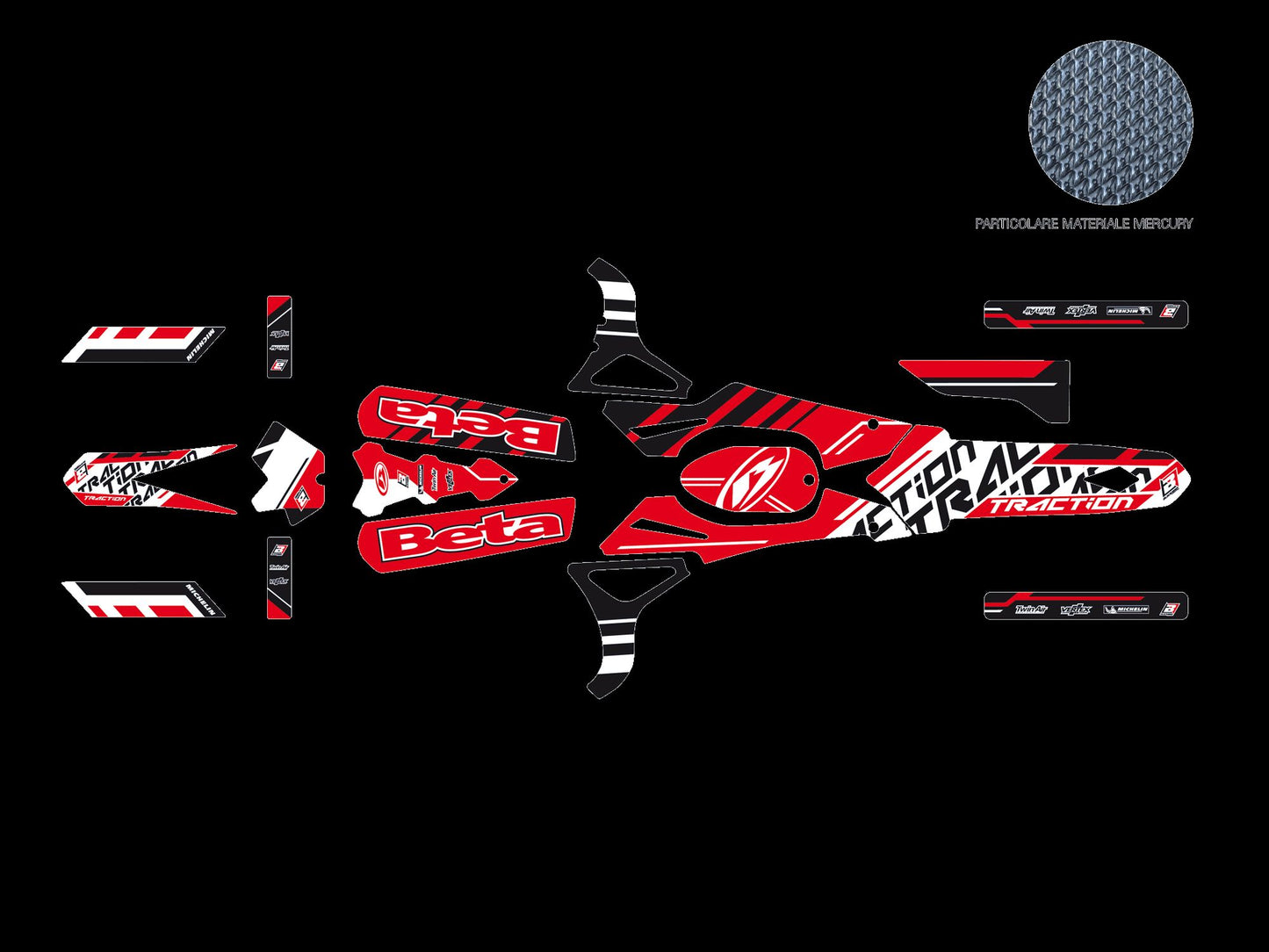 Kit Adesivi Traction Blackbird Beta REV 3 250 2007-2008