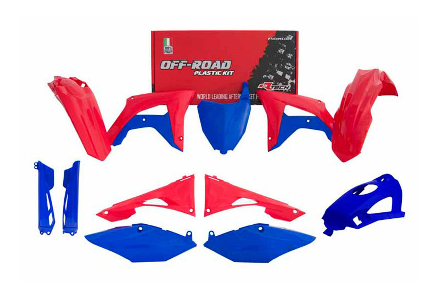 Kit Plastiche Racetech HONDA CRF 250/450 CON PARASTELI 2019-2021 Kit ROSSO CRF-BLU