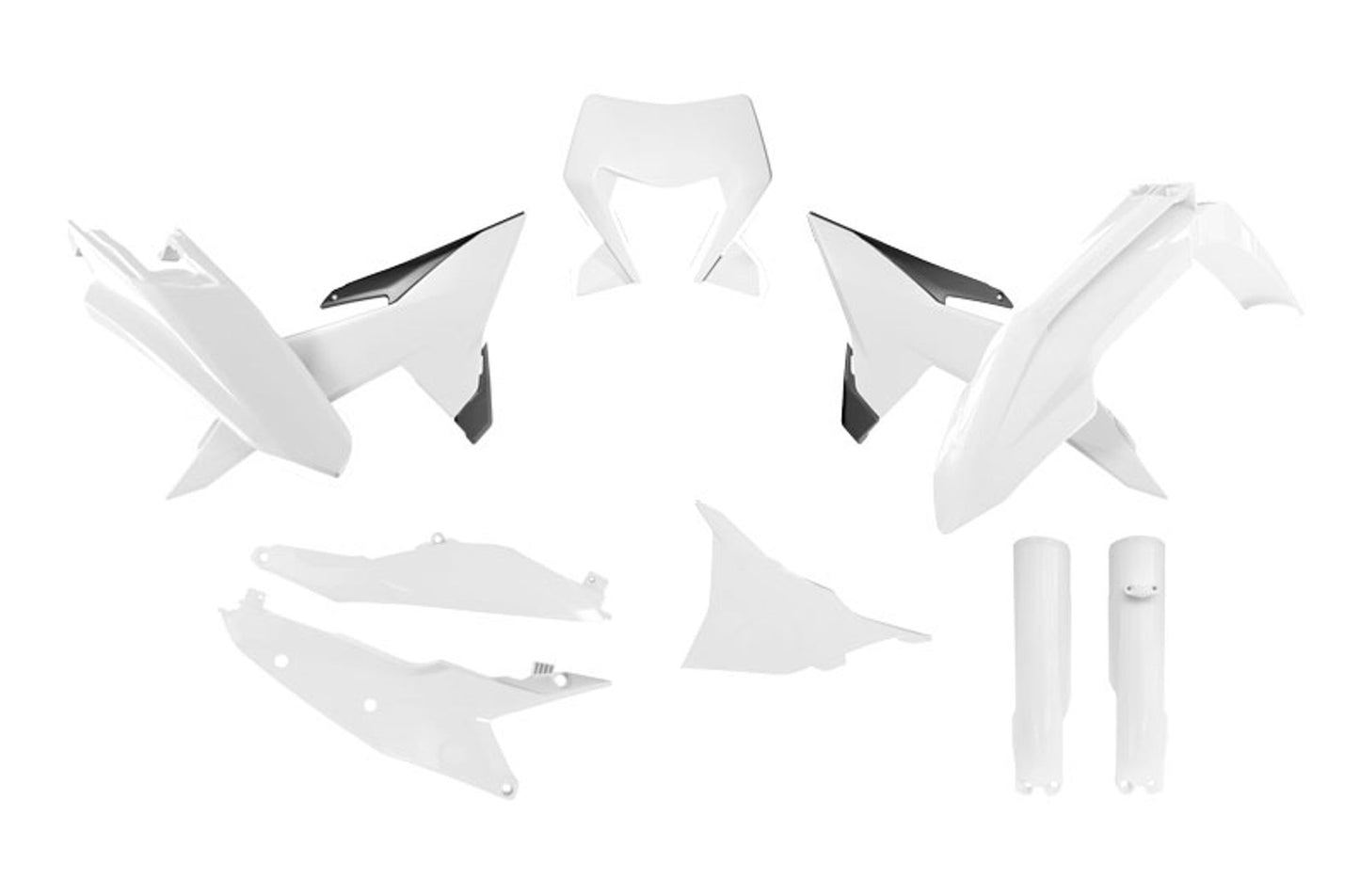 Kit Plastiche Racetech KTM 125/250/300/350/450/500 CON PARASTELI 2026-2026 Kit BIANCO