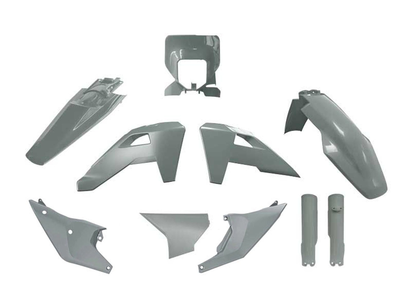 Kit Plastiche Racetech HUSQVARNA 125/150/250/300/350/450/501 CON PARASTELI 2024-2026 Kit GRIGIO QUANTUM