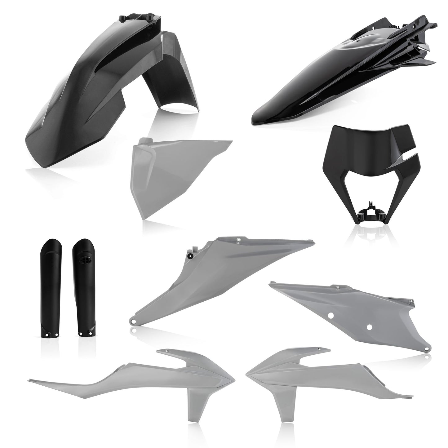 KIT PLASTICHE COMPLETO EXC/EXC-F 20 ACERBIS NERO/GRIGIO