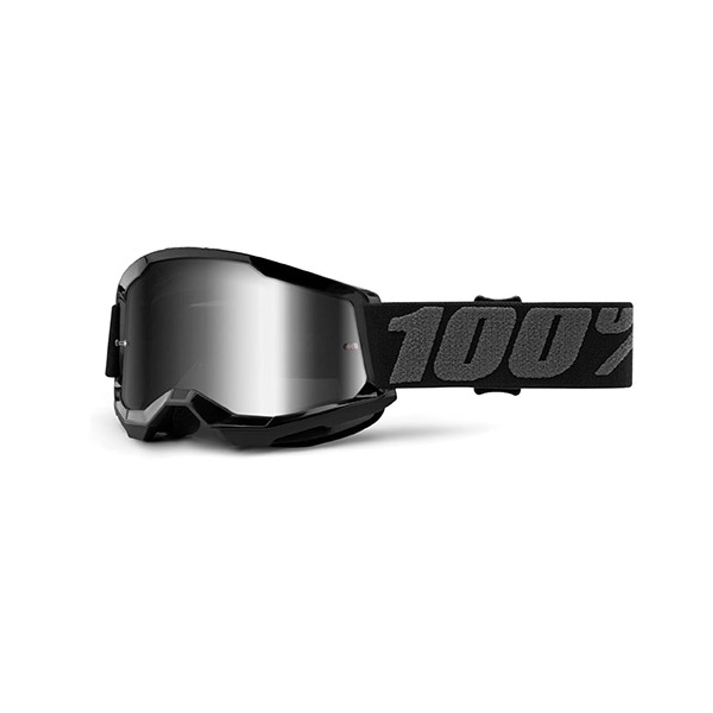 MASCHERA 100% STRATA 2 FMF BLACK - LENTE A SPECCHIO ARGENTO