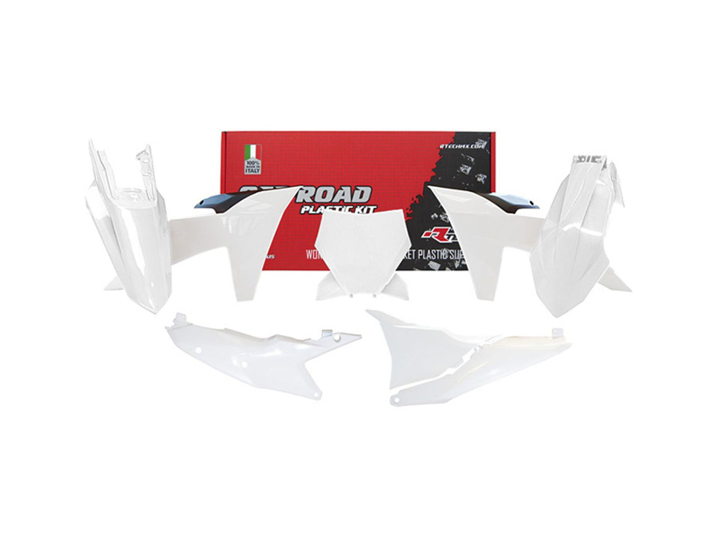 Kit Plastiche Racetech KTM 125/250/300/350/450 SENZA PARASTELI 2023-2024 Kit Completo Enduro BIANCO