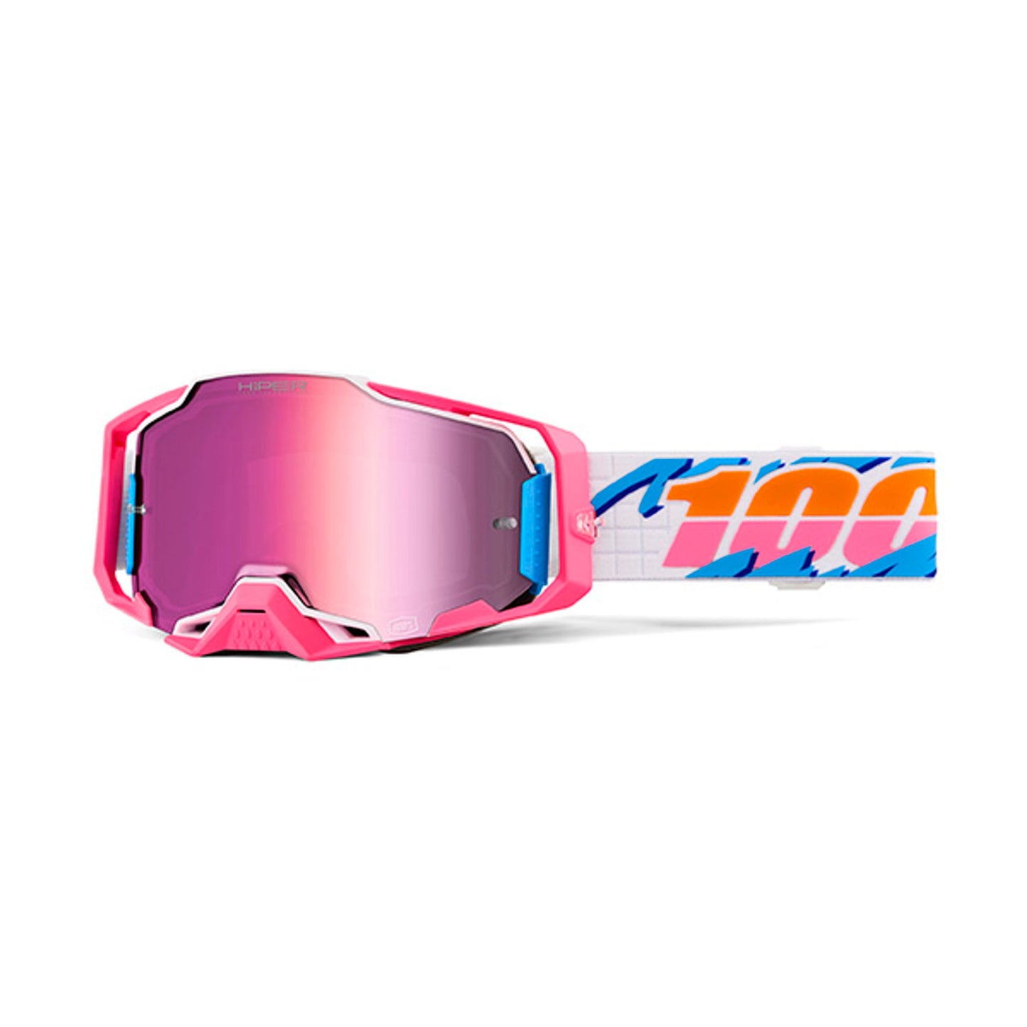 MASCHERA 100% ARMEGA HIPER LEFREAK - LENTE A SPECCHIO ROSA