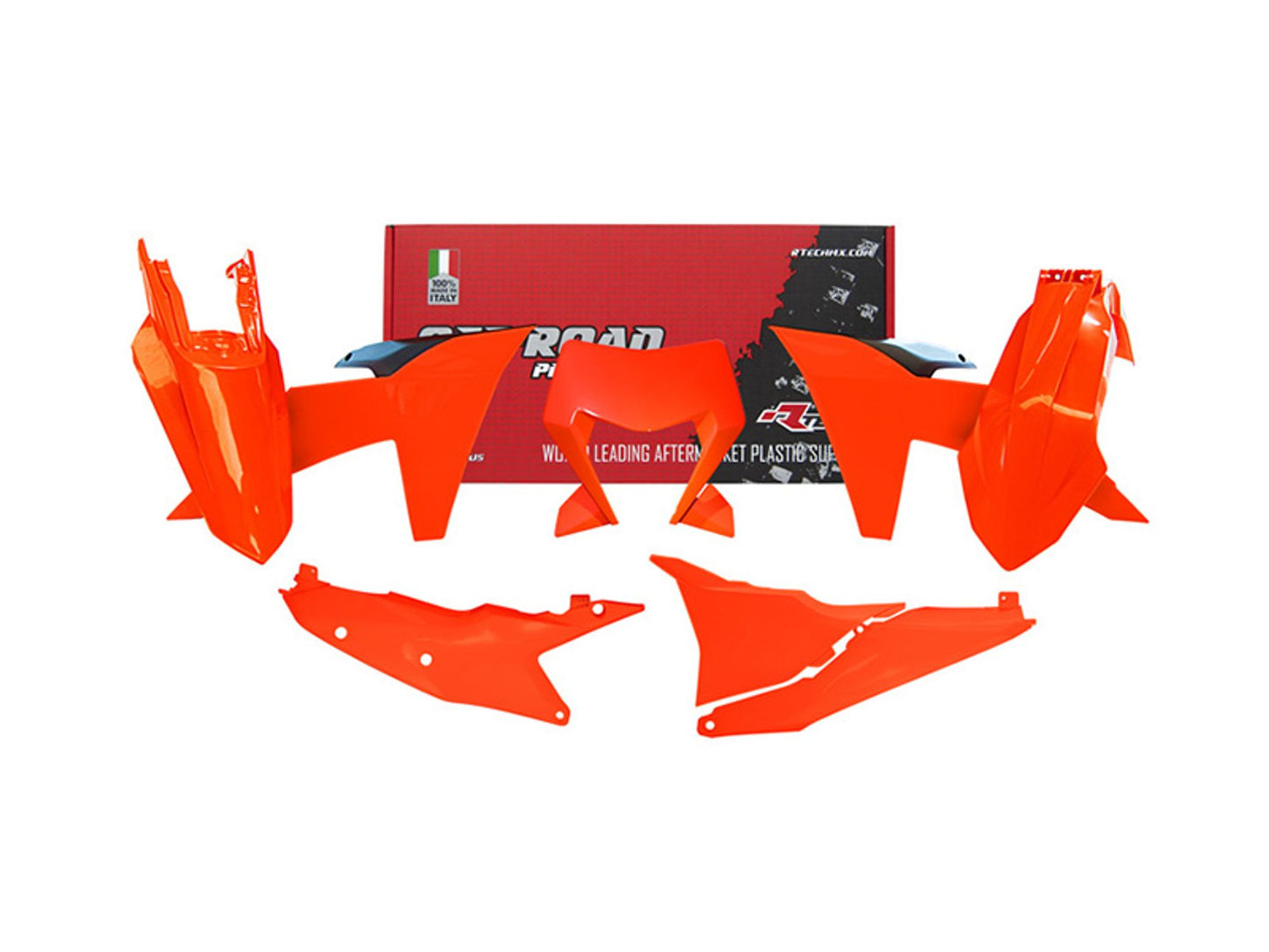 Kit Plastiche Racetech KTM 125/250/300/350/450/500 SENZA PARASTELI 2024-2025 Kit ARANCIONE NEON