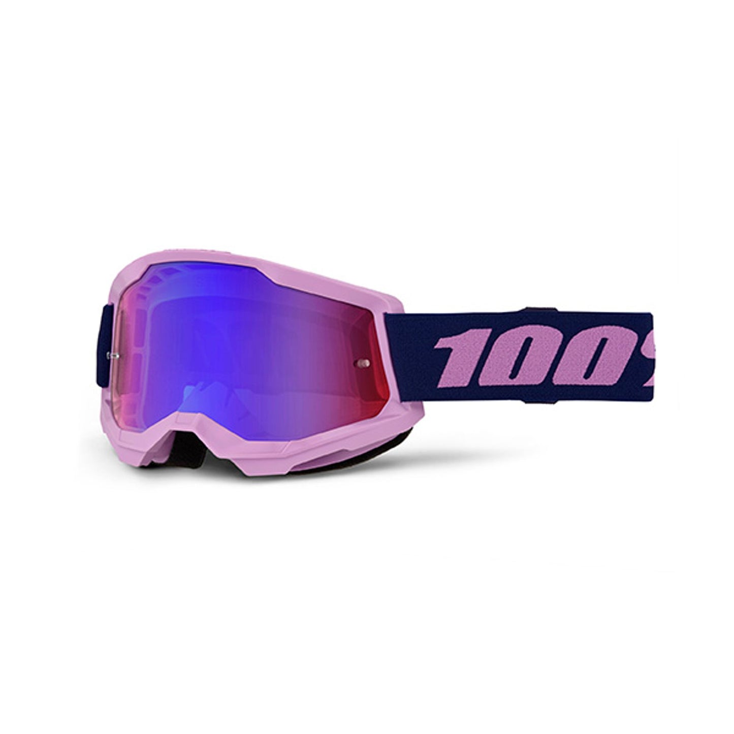 MASCHERA 100% STRATA 2 PURPLE - LENTE A SPECCHIO ROSSA/BLU