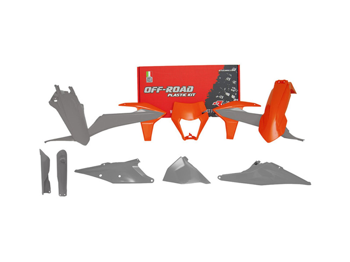 Kit Plastiche Racetech KTM 150/250/300/350/450/500 SENZA PARASTELI 2019-2023 Kit GRIGIO-ARANCIONE KTM