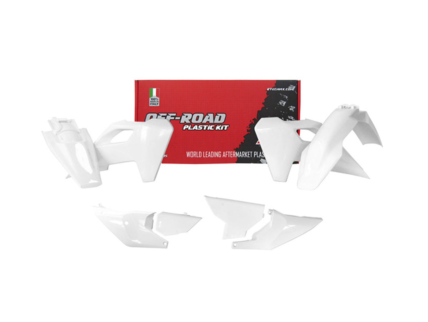 Kit Plastiche Racetech HUSQVARNA 150/250/300/350/450/501 SENZA MASCHERINA FARO 2024-2025 Kit BIANCO