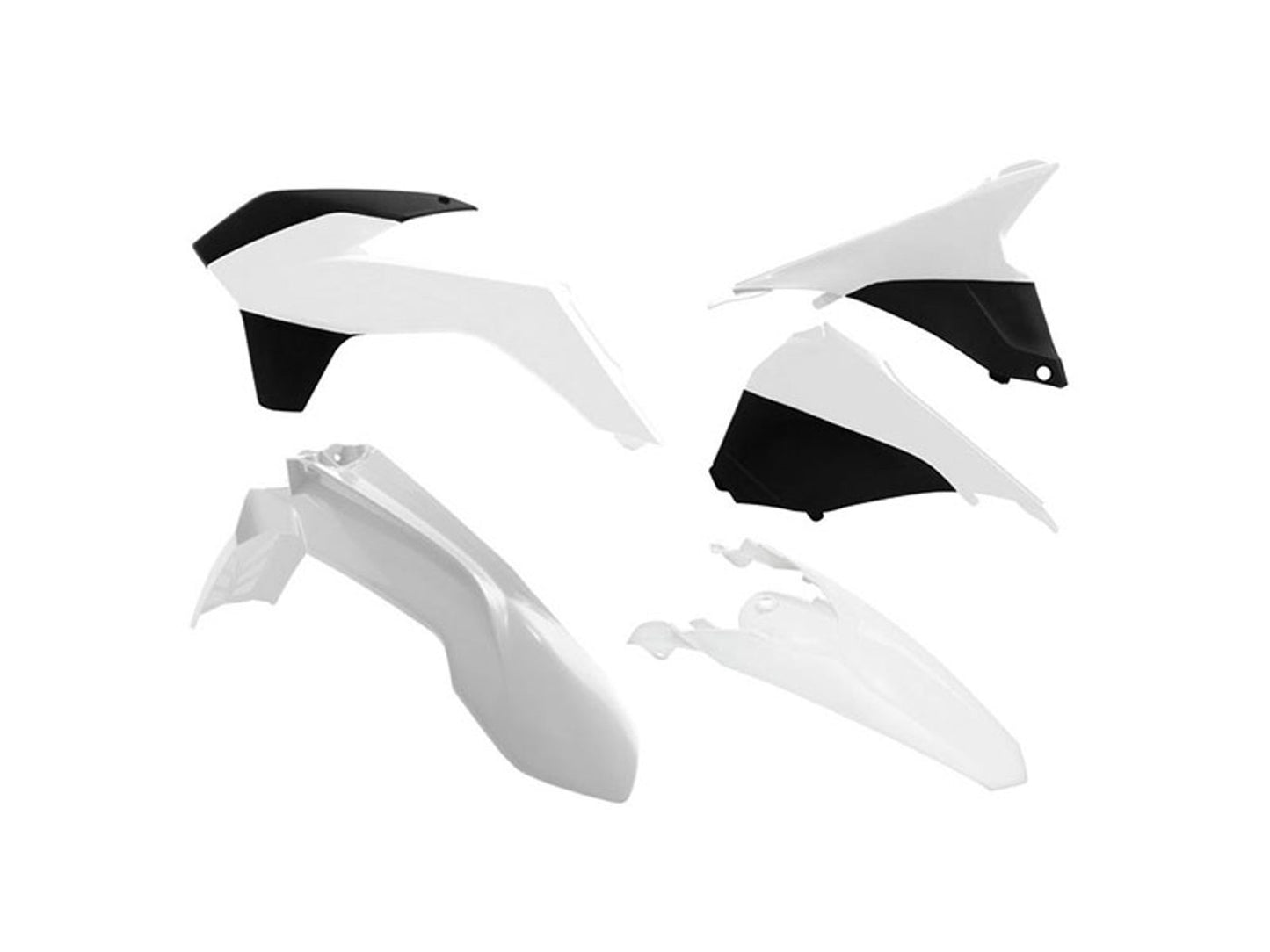 Kit Plastiche Racetech KTM 125/200/250/300/350/450/500 CON PARASTELI 2014-2016 Kit BIANCO-NERO