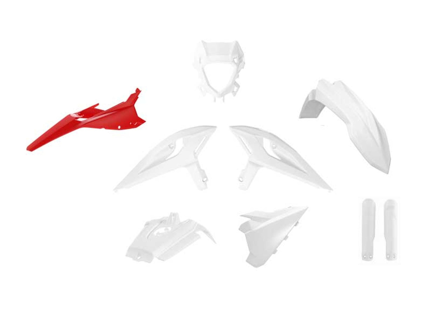 Kit Plastiche Racetech BETA RR 125/200/250/300/350/390 CON PARASTELI 2025-2026 Kit BIANCO-ROSSO BETA