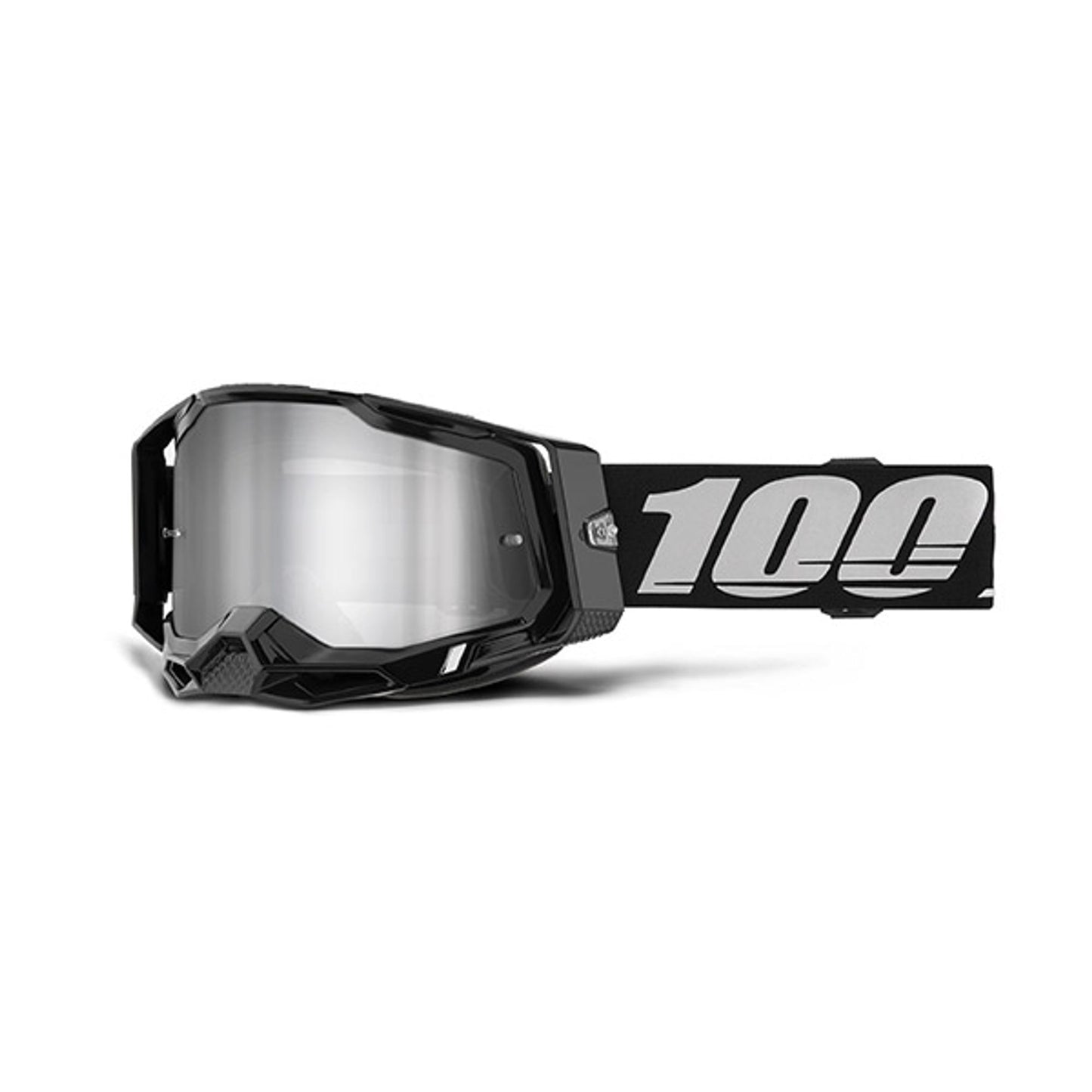 MASCHERA 100% RACECRAFT 2 BLACK NEW - LENTE A SPECCHIO ARGENTO