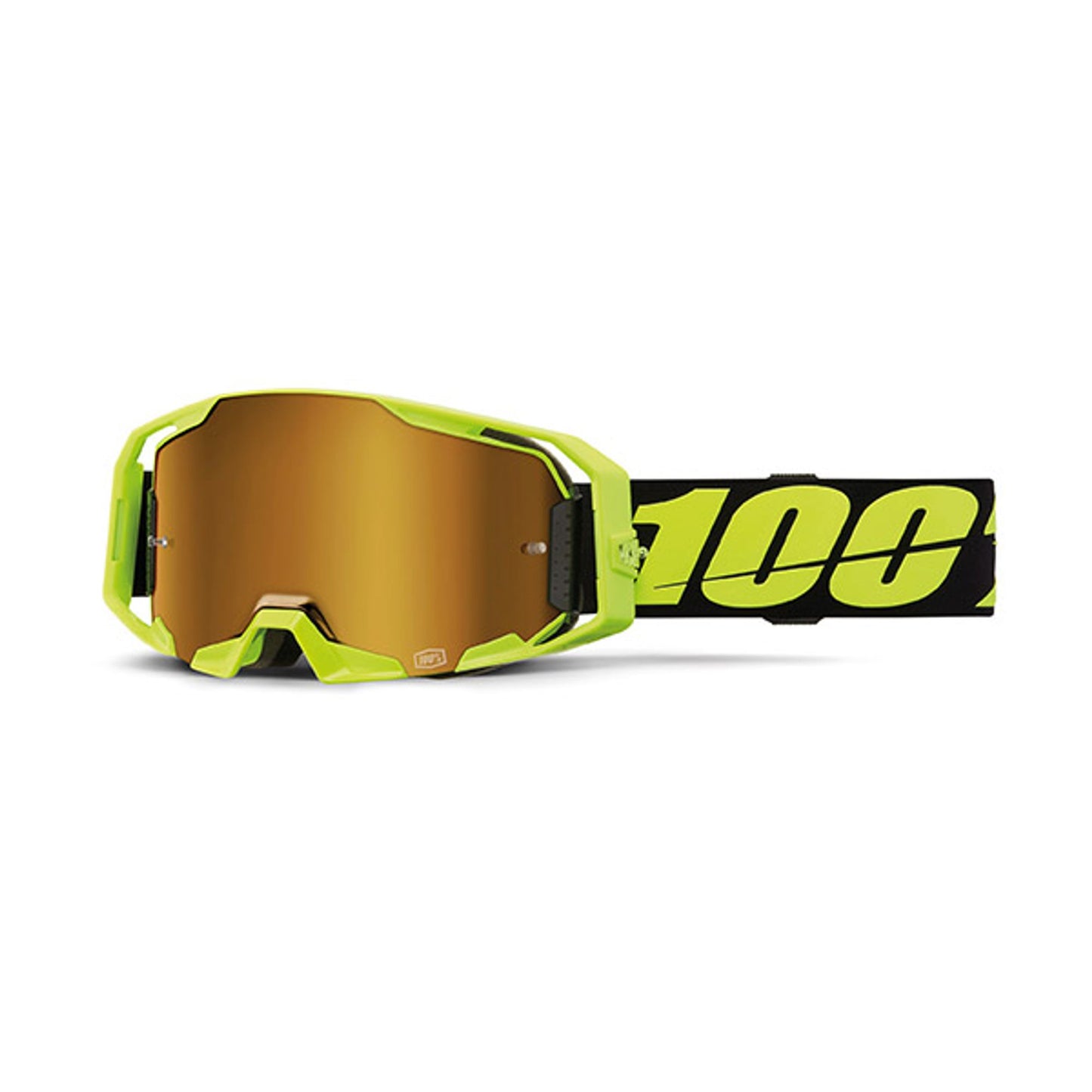 MASCHERA 100% ARMATIC NEON YELLOW - LENTE A SPECCHIO ORO