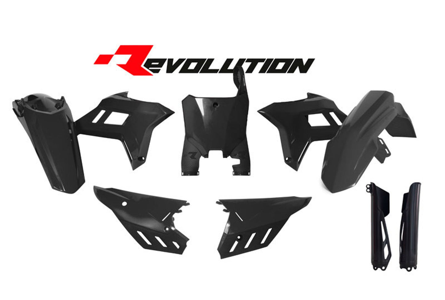 Kit Plastiche Racetech REVOLUTION CON PARASTELI HONDA CRF 250/450 2021-2024 Kit NERO