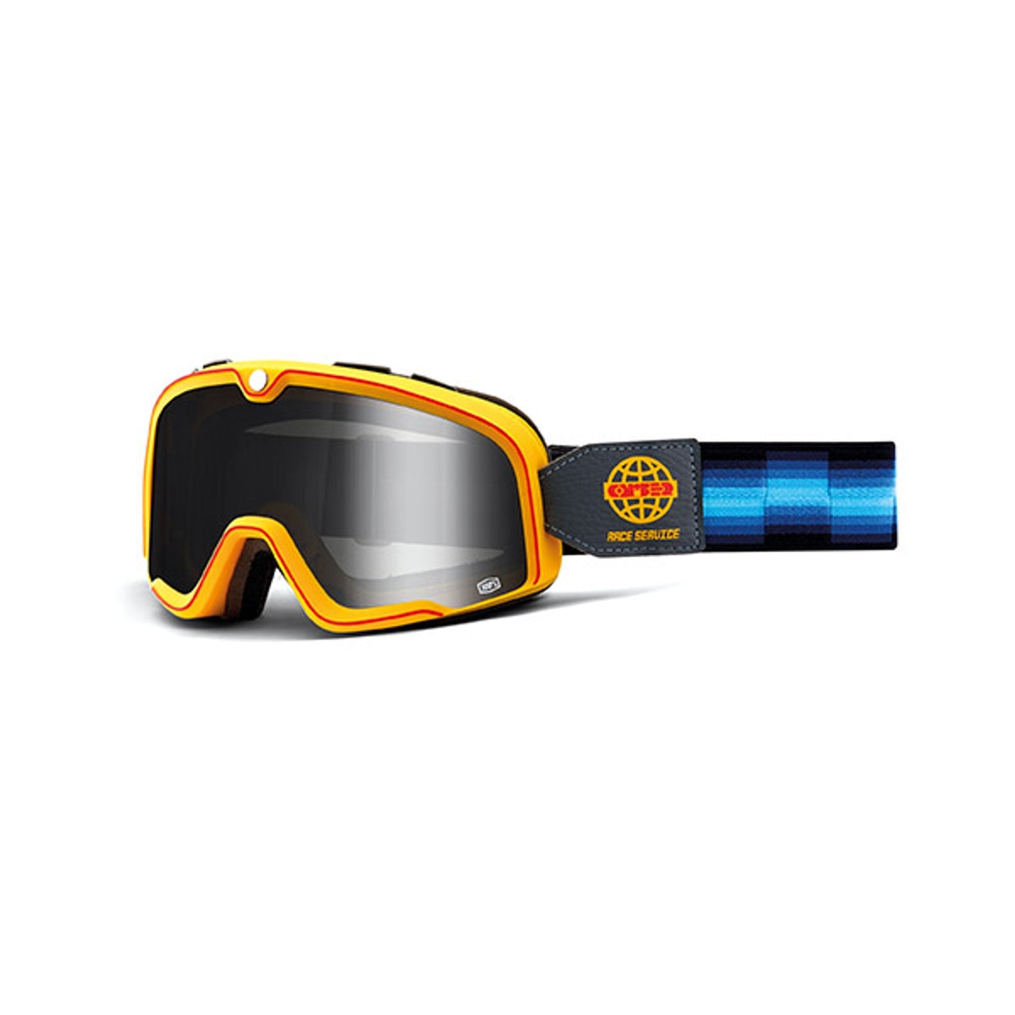 MASCHERA 100% BARSTOW RACE SERVICE - LENTE A SPECCHIO ARGENTO