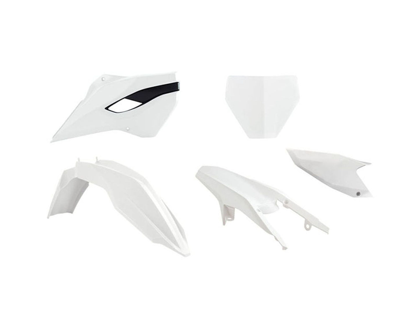 Kit Plastiche Racetech HUSQVARNA 125/250/350/450 SENZA PARASTELI 2014-2016 Kit BIANCO-NERO