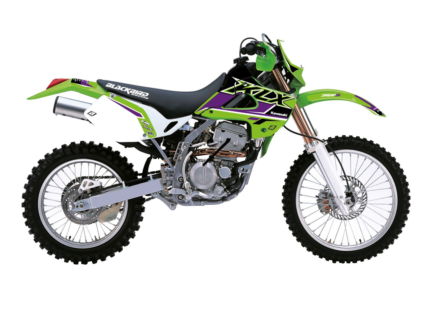 Kit Adesivi Dream 5 Chrome Blackbird Kawasaki KLX 300 1997-2008
