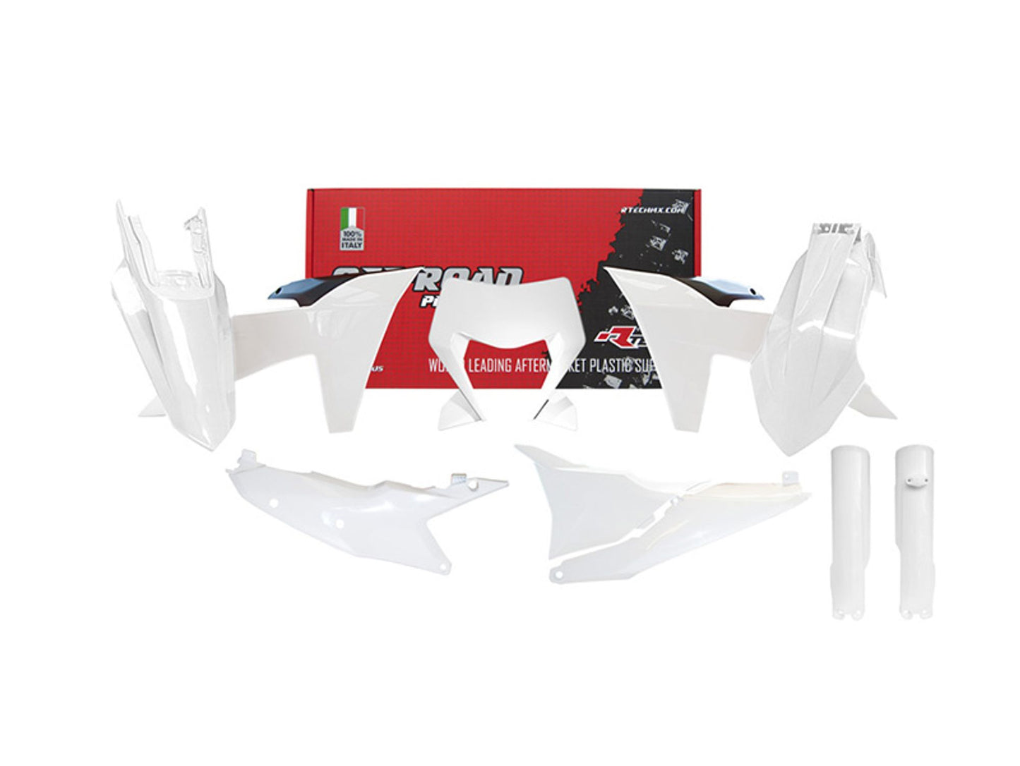 Kit Plastiche Racetech KTM 125/250/300/350/450/500 CON PARASTELI 2024-2025 Kit BIANCO