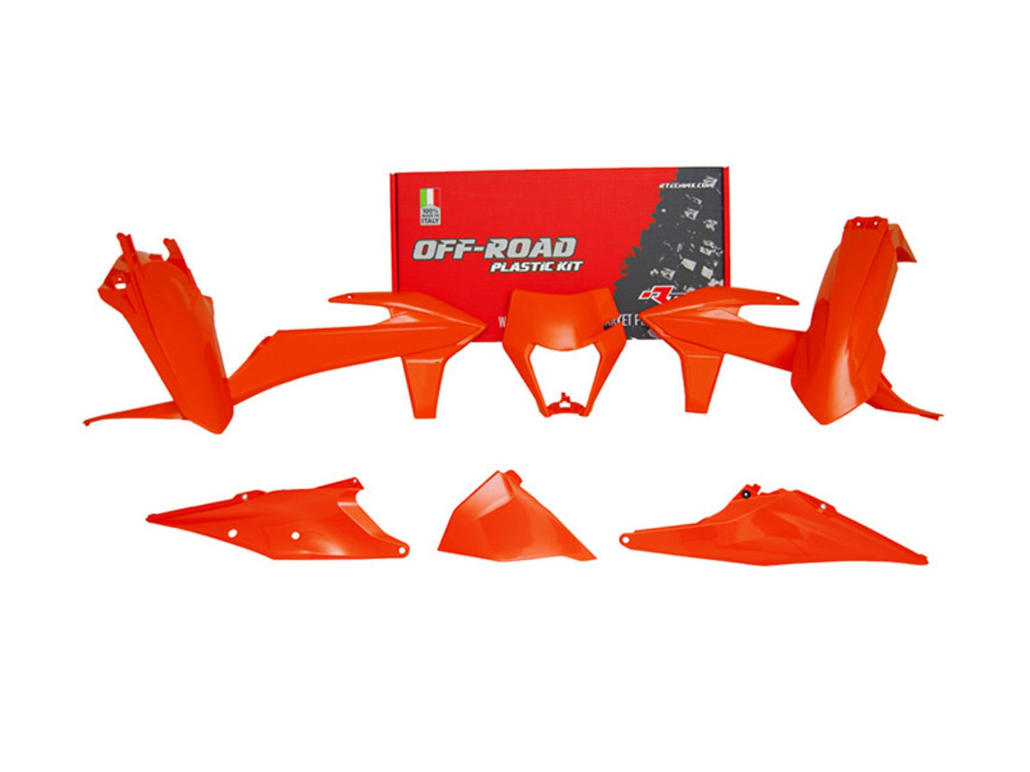 Kit Plastiche Racetech KTM 150/250/300/350/450/500 SENZA PARASTELI 2019-2023 Kit ARANCIONE NEON