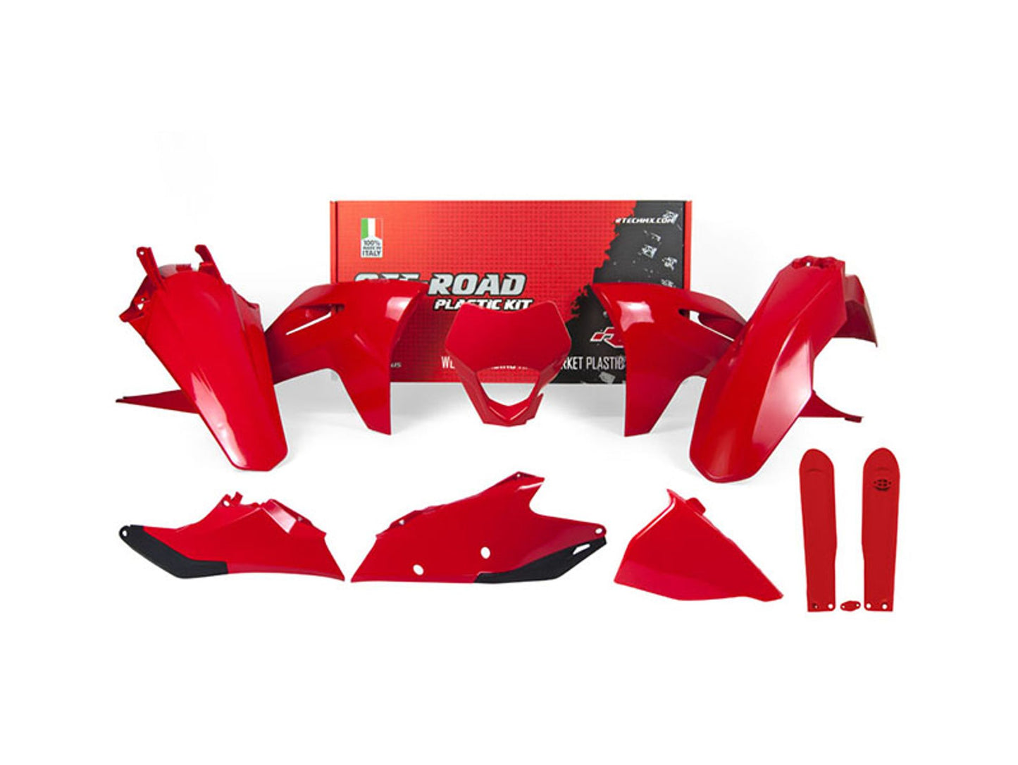 Kit Plastiche Racetech CON PARASTELI GASGAS EC 250/300/350 2021-2023 Kit ROSSO GASGAS - NERO