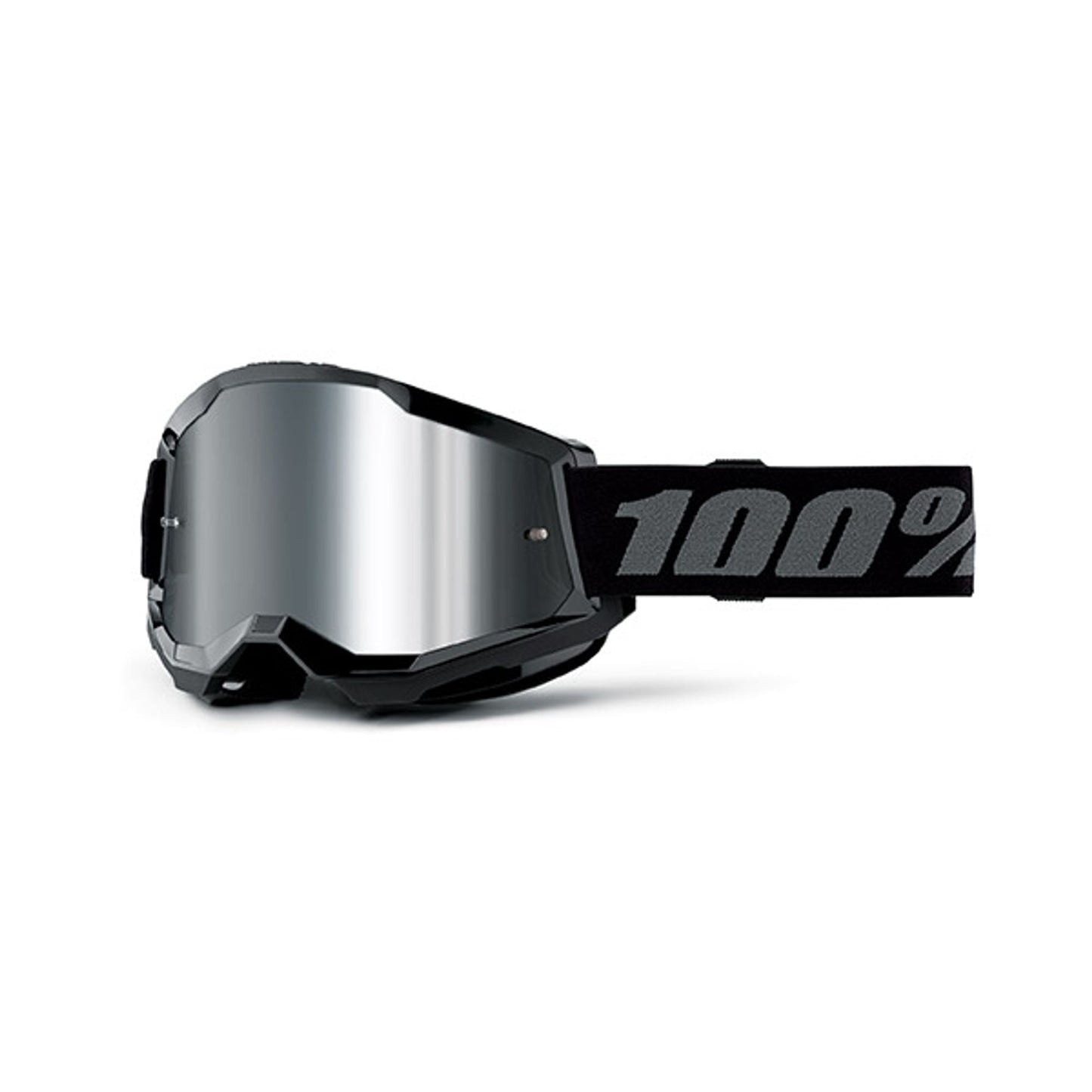 MASCHERA 100% STRATA 2 JUNIOR BLACK - LENTE A SPECCHIO ARGENTO