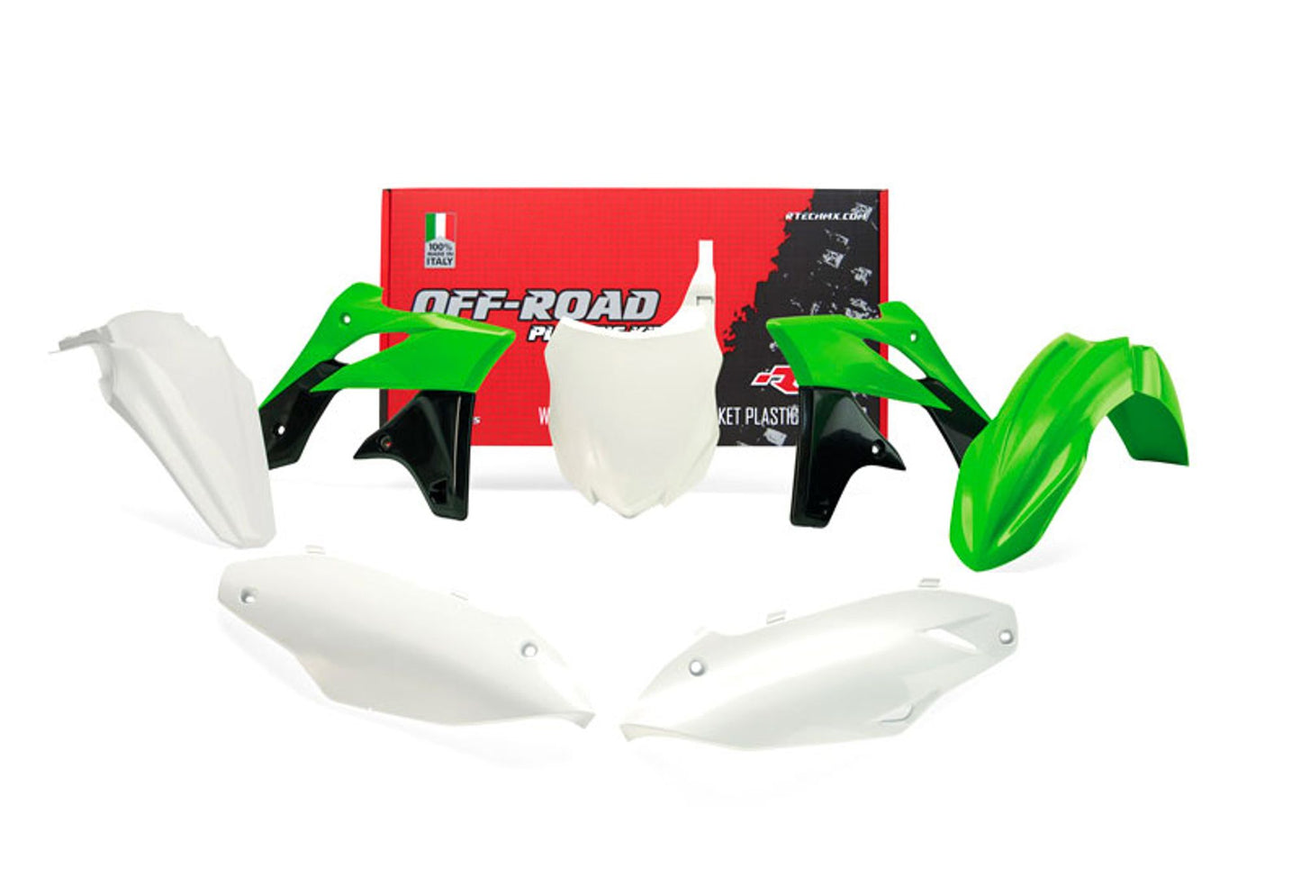 Kit Plastiche Racetech KAWASAKI KX 250 2013-2015 Kit VERDE-BIANCO-NERO