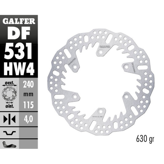 Galfer Dischi freno Shark Fantic 250 XXF 2022-2025 4 mm posteriore