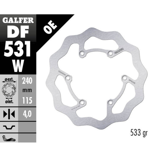 Galfer Dischi freno Wave Fantic 125 XX 2022-2025 posteriore