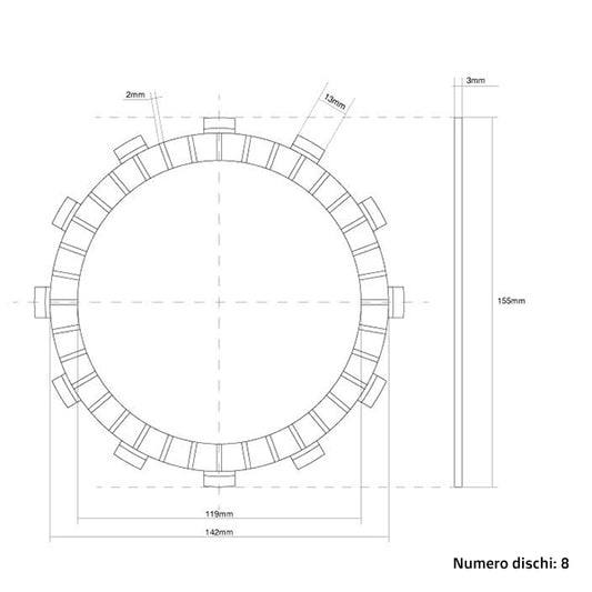 FCC Clutch Dischi frizione guarniti FCC Fantic 250 XX 2022-2025