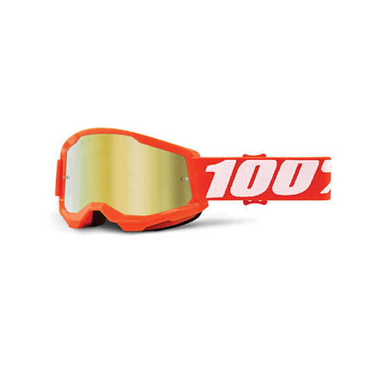 MASCHERA 100% STRATA 2 FMF ORANGE - LENTE A SPECCHIO ORO