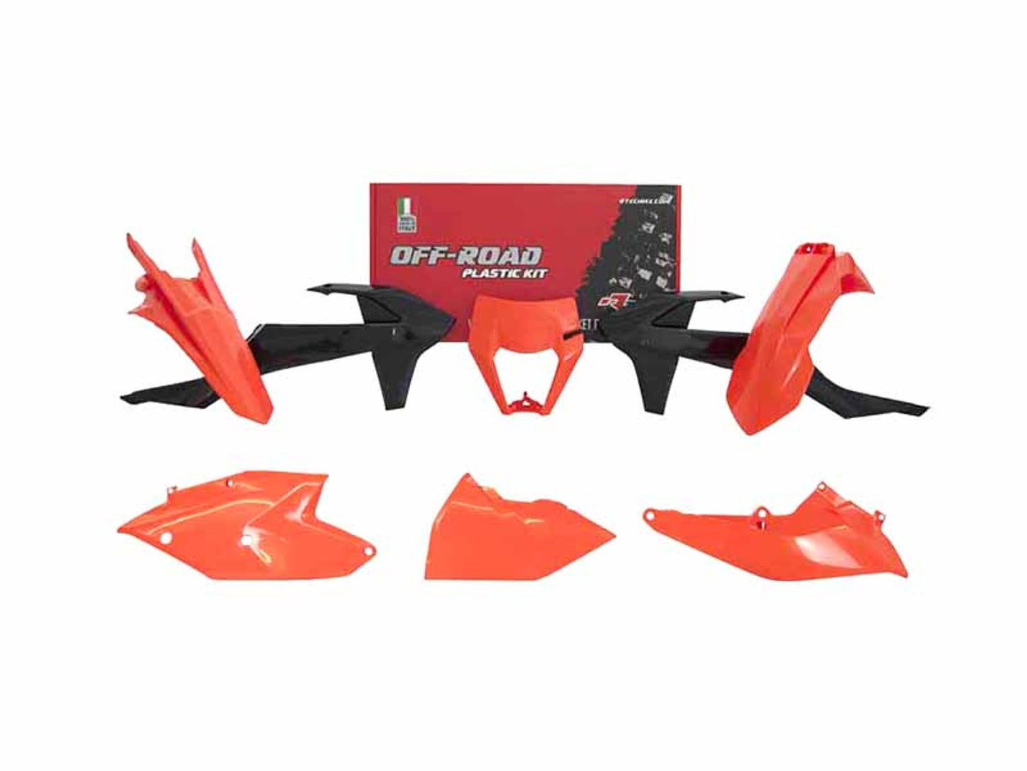 Kit Plastiche Racetech KTM 250/300/350/450/500 SENZA PARASTELI 2017-2019 Kit NERO-ARANCIONE KTM