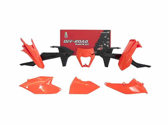 Kit Plastiche Racetech KTM 250/300/350/450/500 SENZA PARASTELI 2017-2019 Kit NERO-ARANCIONE KTM