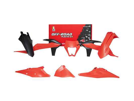 Kit Plastiche Racetech KTM 150/250/300/350/450/500 SENZA PARASTELI 2019-2023 Kit ARANCIONE KTM-NERO